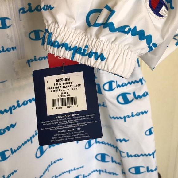 NEW Champion Solid Script Packable Jacket - Picture 5 of 13